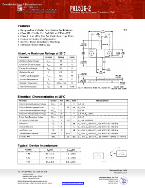 PH1516-2 Datasheet PDF America Semiconductor, LLC