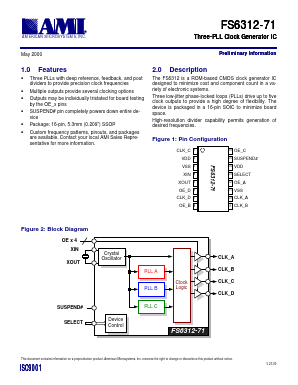 FS6312-71 Datasheet PDF AMI Semiconductor