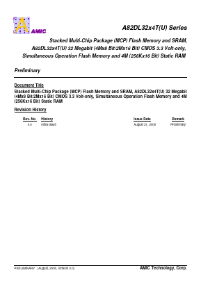 A82DL3224T Datasheet PDF AMIC Technology