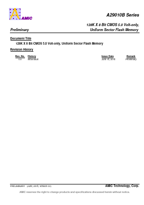 A29010BL Datasheet PDF AMIC Technology