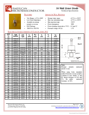 1N3345 Datasheet PDF American Microsemiconductor