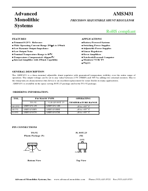 AMS3431BN Datasheet PDF Advanced Monolithic Systems Inc