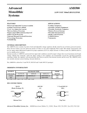 AMS500 Datasheet PDF Advanced Monolithic Systems Inc