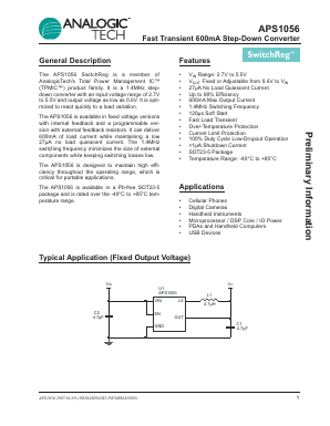 APS1056IGV-0.6-T1 Datasheet PDF Advanced Analogic Technologies