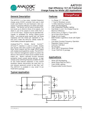 AAT3131 Datasheet PDF Advanced Analogic Technologies