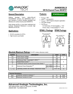 6030LX Datasheet PDF Advanced Analogic Technologies