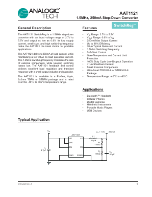 AAT1121 Datasheet PDF Advanced Analogic Technologies