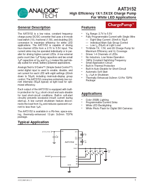 AAT3152IWP-T1 Datasheet PDF Advanced Analogic Technologies