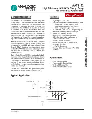 AAT3152IWP-T1 Datasheet PDF Advanced Analogic Technologies