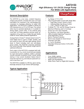 AAT3153ISN-T1 Datasheet PDF Advanced Analogic Technologies