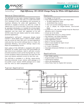 AAT3169ISN-T1 Datasheet PDF Advanced Analogic Technologies
