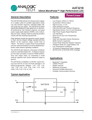 AAT3218IGV-1.2-T1 Datasheet PDF Advanced Analogic Technologies