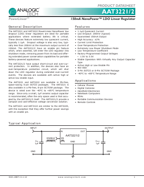 AAT3221IGV-2.5-T1 Datasheet PDF Advanced Analogic Technologies