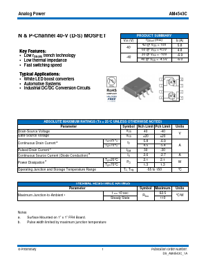 AM4543C Datasheet PDF Analog Power