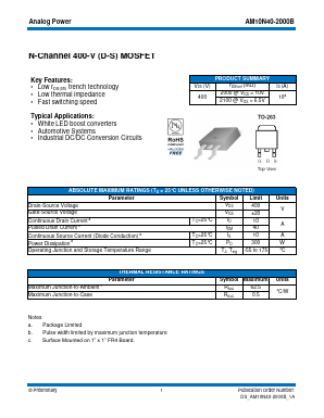 AM10N40-2000B Datasheet PDF Analog Power