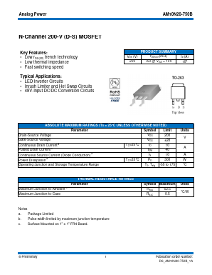 AM10N20-750B Datasheet PDF Analog Power