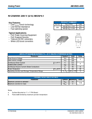 AM10N20-400D Datasheet PDF Analog Power