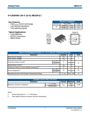 AM3431P Datasheet PDF Analog Power