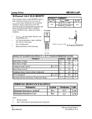 AM70N15-40P Datasheet PDF Analog Power