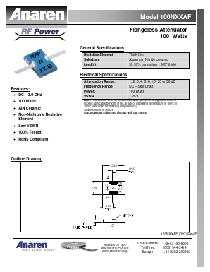 100N2AF Datasheet PDF Anaren Microwave