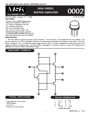 MSK0002 Datasheet PDF Anaren Microwave