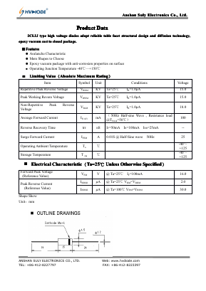 2CL2J Datasheet PDF Anshan Suly Electronics