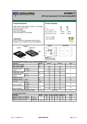 AON6971 Datasheet PDF Alpha and Omega Semiconductor