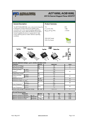 AOB1606L Datasheet PDF Alpha and Omega Semiconductor