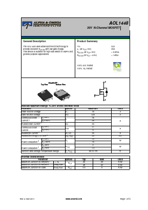 AOL1448 Datasheet PDF Alpha and Omega Semiconductor