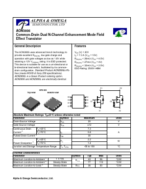 AON3806 Datasheet PDF Alpha and Omega Semiconductor