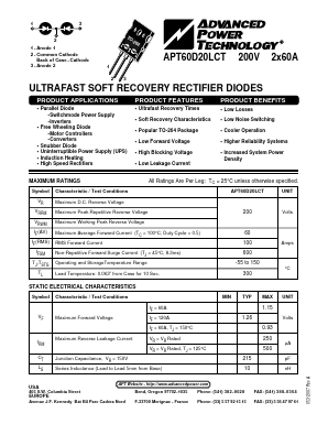 APT60D20LCT Datasheet PDF Advanced Power Technology 