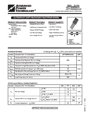 APT15D60BCA Datasheet PDF Advanced Power Technology 