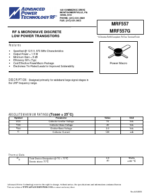 MRF557 Datasheet PDF Advanced Power Technology 
