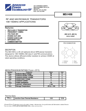 MS1408 Datasheet PDF Advanced Power Technology 