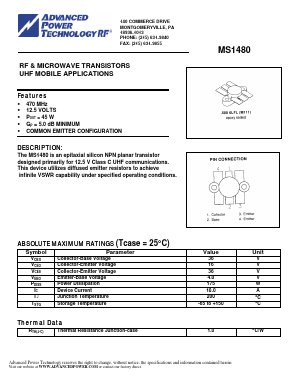 MS1480 Datasheet PDF Advanced Power Technology 