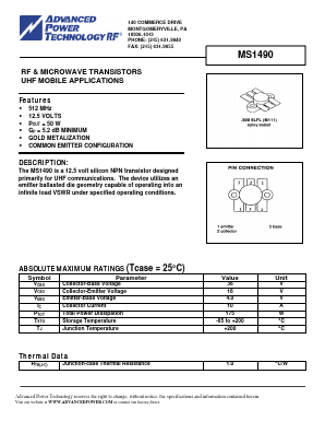 MS1490 Datasheet PDF Advanced Power Technology 