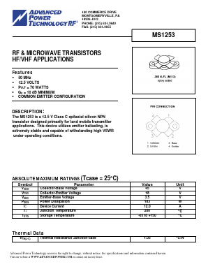 MS1253 Datasheet PDF Advanced Power Technology 