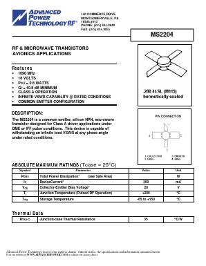 MS2204 Datasheet PDF Advanced Power Technology 