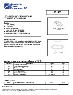 SD1485 Datasheet PDF Advanced Power Technology 