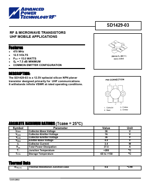 SD1429-03 Datasheet PDF Advanced Power Technology 