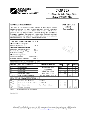 2729-125 Datasheet PDF Advanced Power Technology 