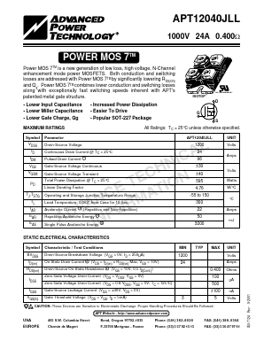 APT12040JLL Datasheet PDF Advanced Power Technology 