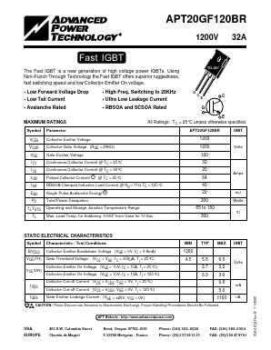 APT20GF120BR Datasheet PDF Advanced Power Technology 