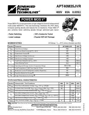 APT40M35JVR Datasheet PDF Advanced Power Technology 