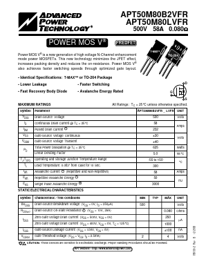 APT50M80B2VFR Datasheet PDF Advanced Power Technology 