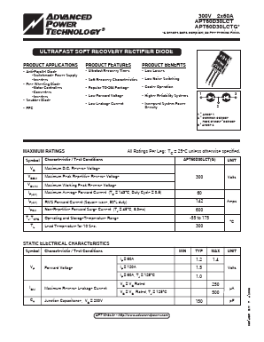 APT60D30LCT Datasheet PDF Advanced Power Technology 