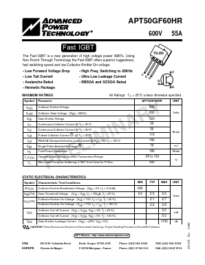 APT50GF60HR Datasheet PDF Advanced Power Technology 