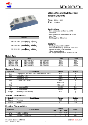 MD120A18D1 Datasheet PDF Jiangsu APT Semiconductor Co.,Ltd.