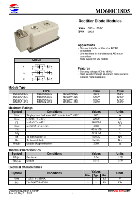 MD600C18D5 Datasheet PDF Jiangsu APT Semiconductor Co.,Ltd.