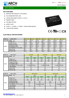 MTC-12S Datasheet PDF ARCH Electronics